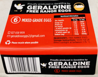 Geraldine Free Range Mixed Grade Egg 6pk