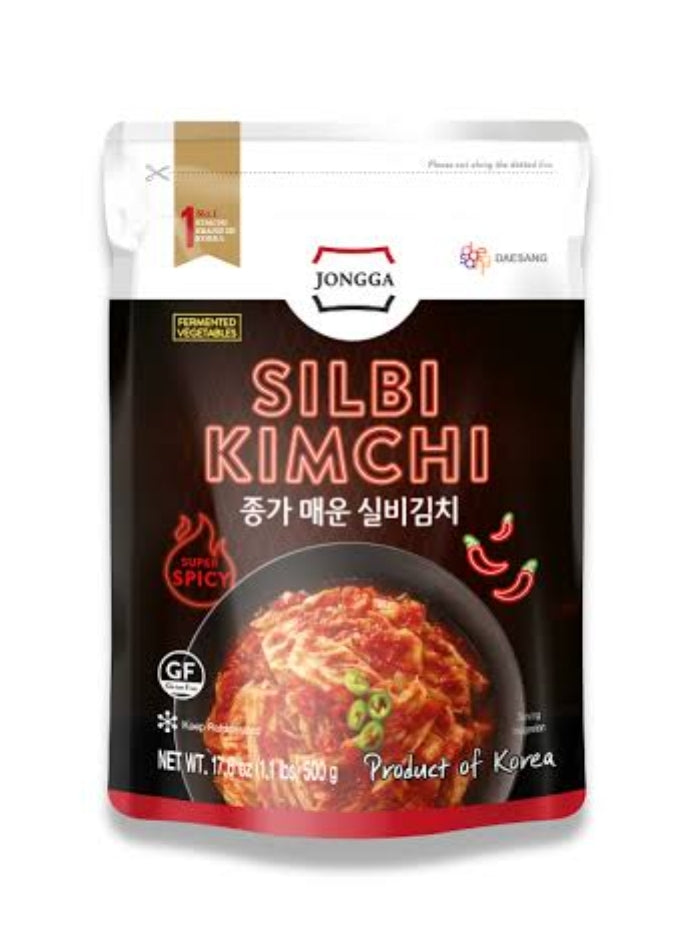 Jongga Super Spicy Silbi Kimchi 500g x 2pk (1kg)