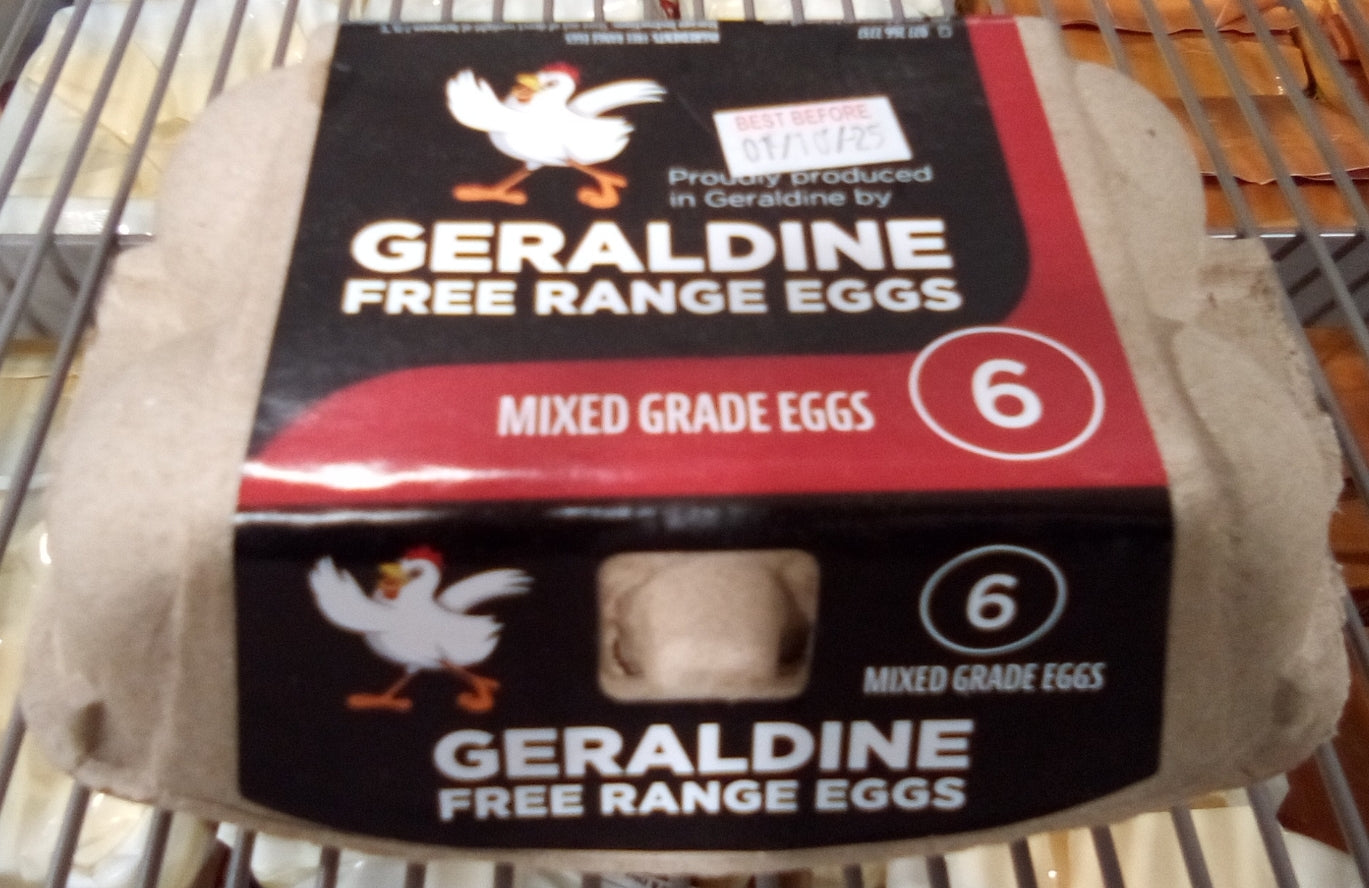 Geraldine Free Range Mixed Grade Egg 6pk