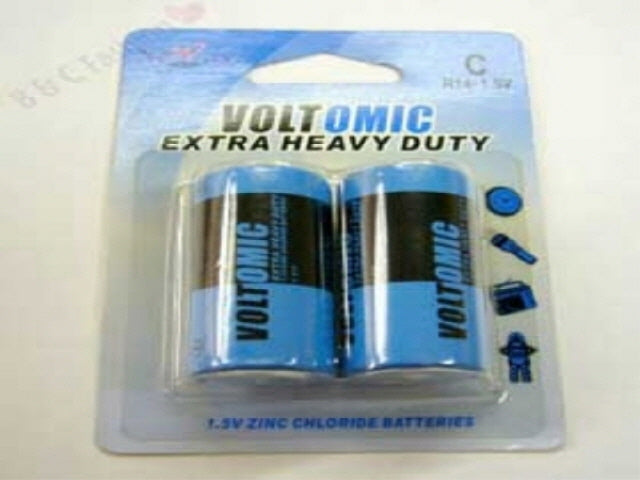 Voltomic Extra Heavy Duty Batteries C x 2pk