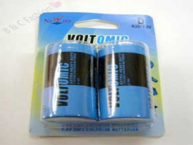 Voltomic Extra Heavy Duty Batteries D x 2pk