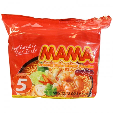 Mama Tom Yum Shrimp Noodles 60g x 5pk