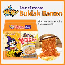 Samyang 4 Flavors Cheese Fire Chicken Buldak Noodle 145g x 4pk